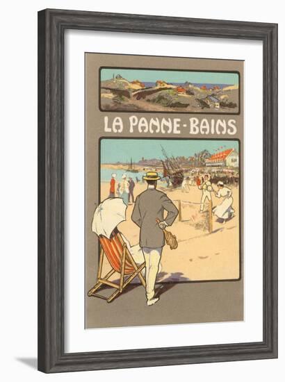 La Panne-Bains, Tennis on Beach-null-Framed Art Print