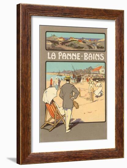 La Panne-Bains, Tennis on Beach-null-Framed Art Print