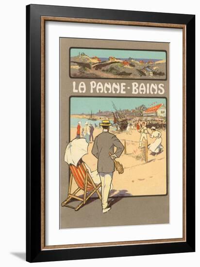 La Panne-Bains, Tennis on Beach-null-Framed Art Print