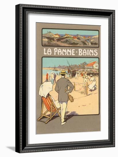 La Panne-Bains, Tennis on Beach-null-Framed Art Print