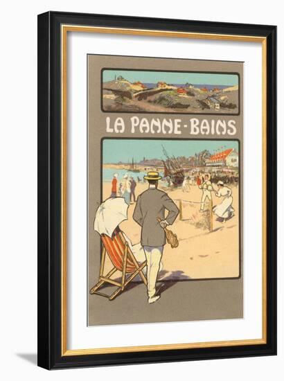 La Panne-Bains, Tennis on Beach-null-Framed Art Print