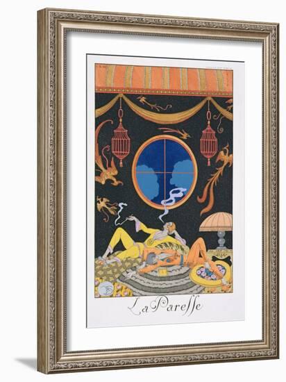 La Paresse, 1924-Georges Barbier-Framed Giclee Print