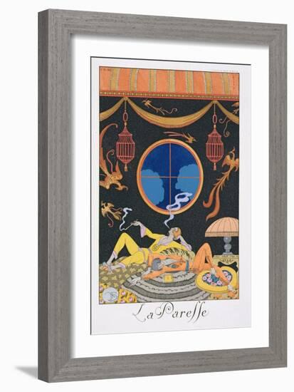 La Paresse, 1924-Georges Barbier-Framed Giclee Print