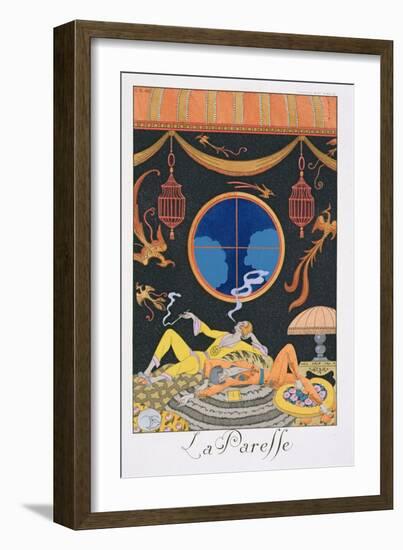 La Paresse, 1924-Georges Barbier-Framed Giclee Print