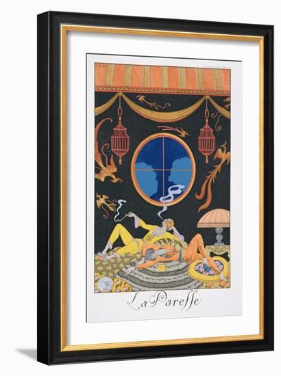 La Paresse, 1924-Georges Barbier-Framed Giclee Print