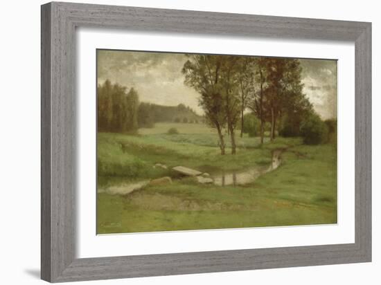 La passerelle dans les prés à Igny-Antoine Chintreuil-Framed Giclee Print