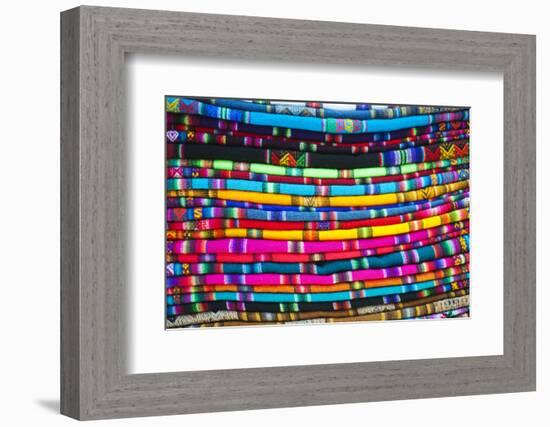 La Paz, Bolivia. Textiles for sale in handicraft market, in La Paz, Bolivia.-Anthony Asael-Framed Photographic Print