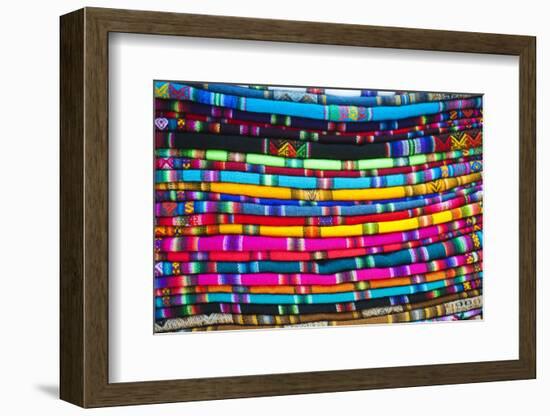 La Paz, Bolivia. Textiles for sale in handicraft market, in La Paz, Bolivia.-Anthony Asael-Framed Photographic Print