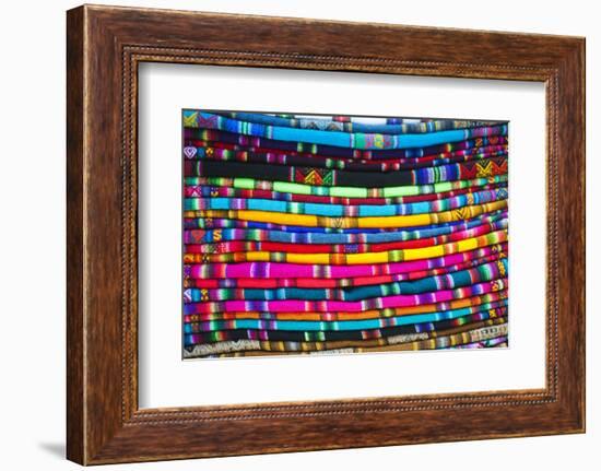La Paz, Bolivia. Textiles for sale in handicraft market, in La Paz, Bolivia.-Anthony Asael-Framed Photographic Print