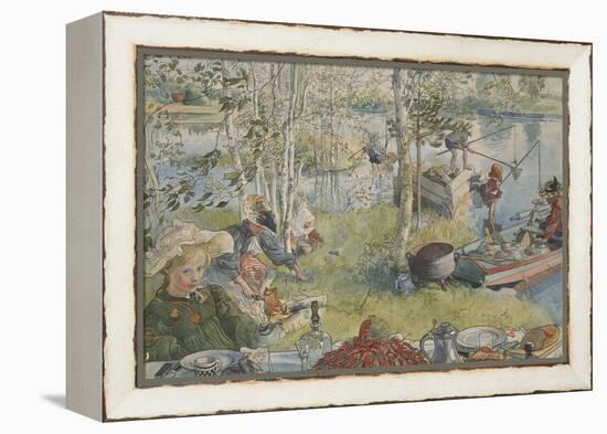 La Peche Aux Ecrevisses - Crayfishing, by Larsson, Carl (1853-1919). Acryl Colours on Paper. Dimens-Carl Larsson-Framed Premier Image Canvas