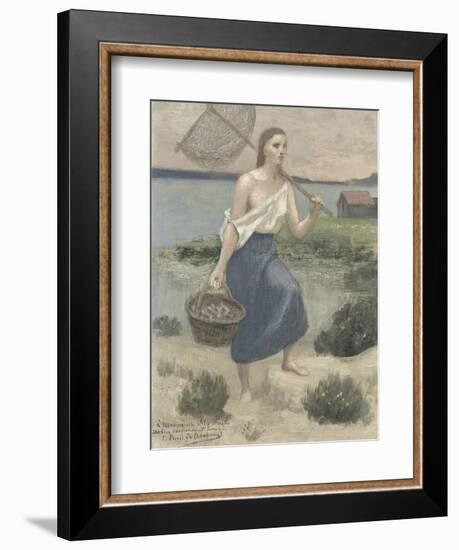 La pêcheuse-Pierre Puvis de Chavannes-Framed Giclee Print