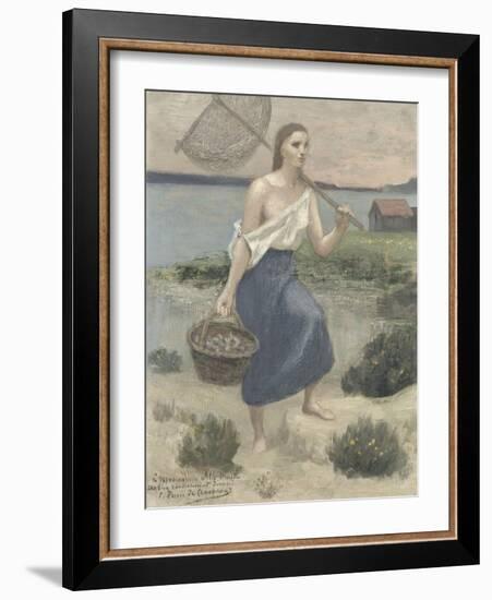 La pêcheuse-Pierre Puvis de Chavannes-Framed Giclee Print