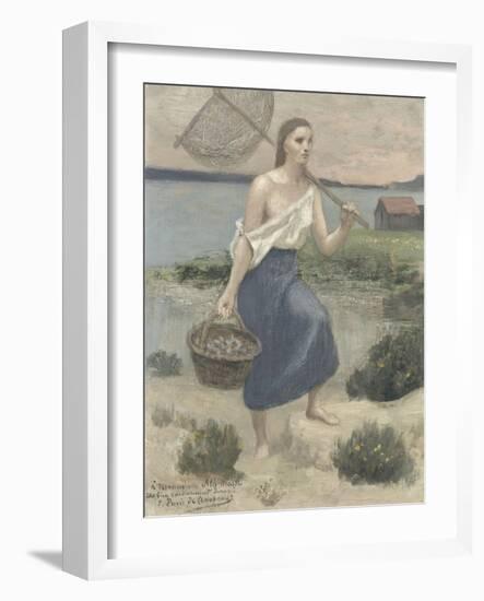 La pêcheuse-Pierre Puvis de Chavannes-Framed Giclee Print