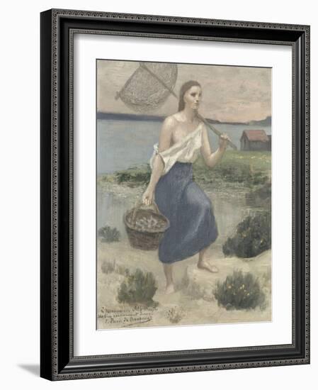 La pêcheuse-Pierre Puvis de Chavannes-Framed Giclee Print