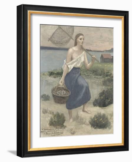 La pêcheuse-Pierre Puvis de Chavannes-Framed Giclee Print