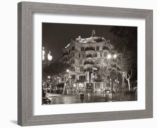 La Pedrera (Casa Mila) by Gaudi, Barcelona, Spain-Jon Arnold-Framed Photographic Print