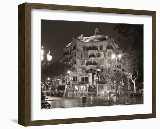 La Pedrera (Casa Mila) by Gaudi, Barcelona, Spain-Jon Arnold-Framed Photographic Print