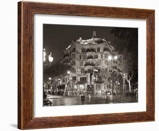 La Pedrera (Casa Mila) by Gaudi, Barcelona, Spain-Jon Arnold-Framed Photographic Print