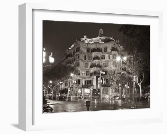 La Pedrera (Casa Mila) by Gaudi, Barcelona, Spain-Jon Arnold-Framed Photographic Print