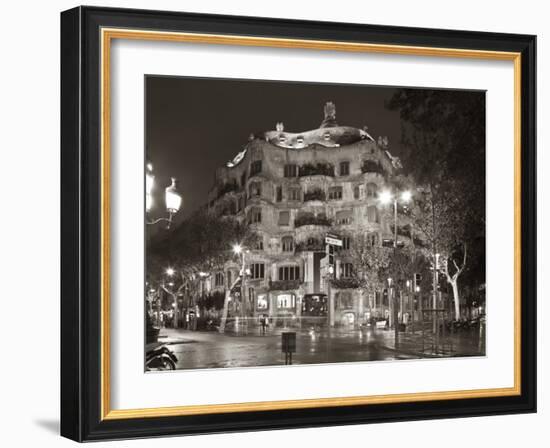 La Pedrera (Casa Mila) by Gaudi, Barcelona, Spain-Jon Arnold-Framed Photographic Print