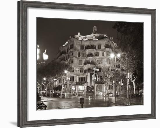 La Pedrera (Casa Mila) by Gaudi, Barcelona, Spain-Jon Arnold-Framed Photographic Print