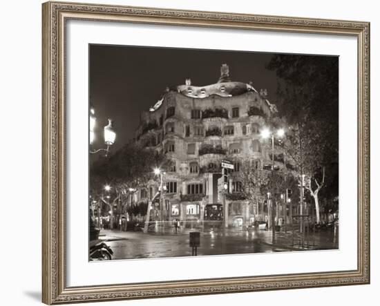 La Pedrera (Casa Mila) by Gaudi, Barcelona, Spain-Jon Arnold-Framed Photographic Print