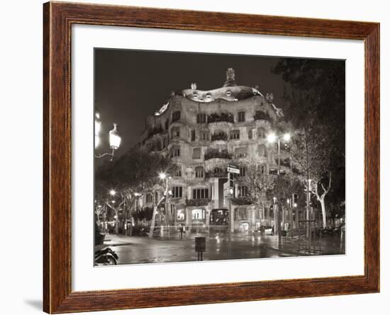 La Pedrera (Casa Mila) by Gaudi, Barcelona, Spain-Jon Arnold-Framed Photographic Print