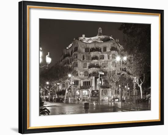 La Pedrera (Casa Mila) by Gaudi, Barcelona, Spain-Jon Arnold-Framed Photographic Print