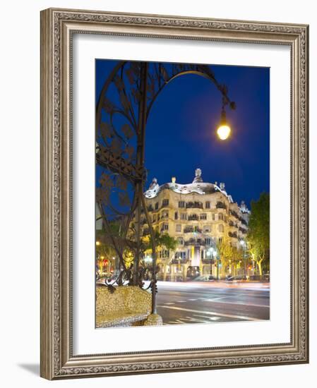 La Pedrera (Casa Mila) by Gaudi, Barcelona, Spain-Jon Arnold-Framed Photographic Print