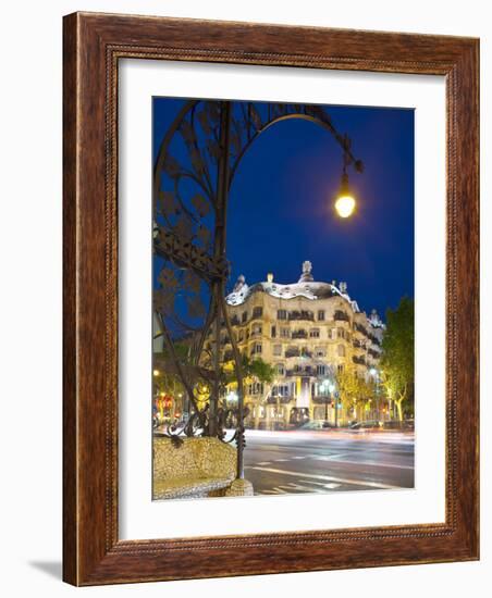 La Pedrera (Casa Mila) by Gaudi, Barcelona, Spain-Jon Arnold-Framed Photographic Print