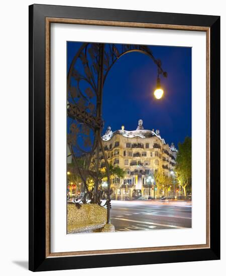 La Pedrera (Casa Mila) by Gaudi, Barcelona, Spain-Jon Arnold-Framed Photographic Print