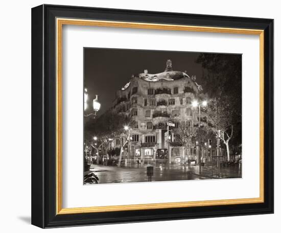 La Pedrera (Casa Mila) by Gaudi, Barcelona, Spain-Jon Arnold-Framed Photographic Print