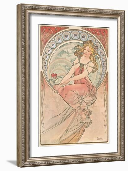 La Peinture, 1898 (Colour Lithograph)-Alphonse Marie Mucha-Framed Giclee Print