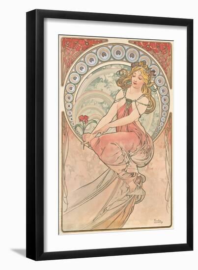 La Peinture, 1898 (Colour Lithograph)-Alphonse Marie Mucha-Framed Giclee Print