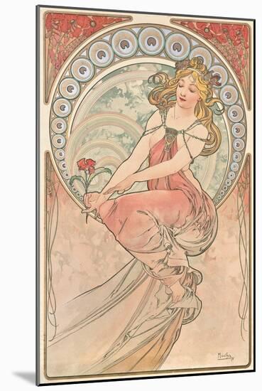 La Peinture, 1898 (Colour Lithograph)-Alphonse Marie Mucha-Mounted Giclee Print