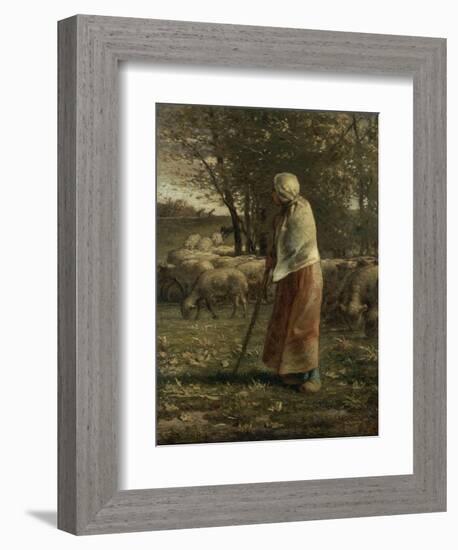 La petite berg?-Jean-François Millet-Framed Giclee Print