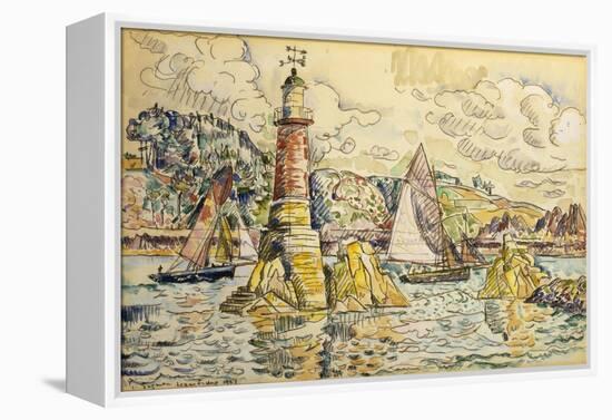 La Phare a Lezardrieux, 1927-Paul Signac-Framed Premier Image Canvas