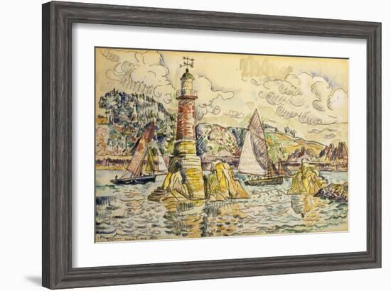 La Phare a Lezardrieux, 1927-Paul Signac-Framed Giclee Print