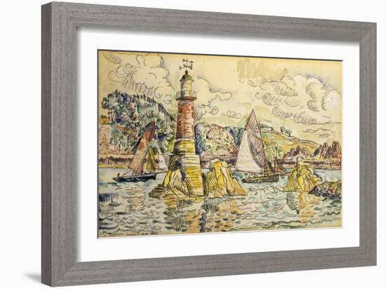 La Phare a Lezardrieux, 1927-Paul Signac-Framed Giclee Print