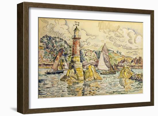 La Phare a Lezardrieux, 1927-Paul Signac-Framed Giclee Print