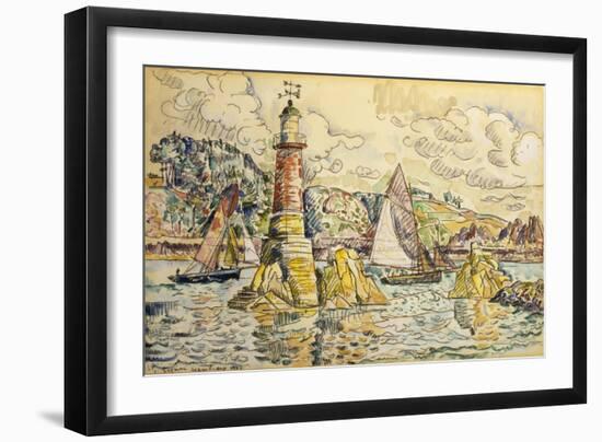 La Phare a Lezardrieux, 1927-Paul Signac-Framed Giclee Print