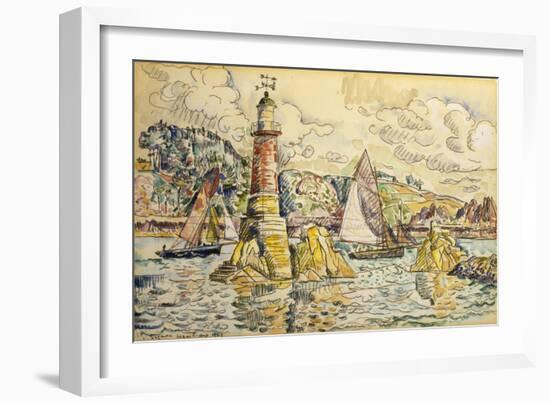 La Phare a Lezardrieux, 1927-Paul Signac-Framed Giclee Print