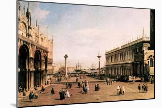 La Piazza-Canaletto-Mounted Art Print