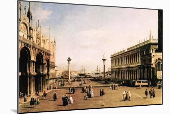 La Piazza-Canaletto-Mounted Art Print