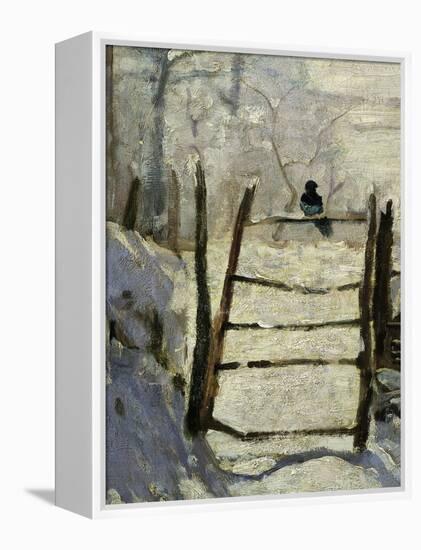 La Pie, the Magpie, 1868-69, Detail. Painted at Etretat, France-Claude Monet-Framed Premier Image Canvas