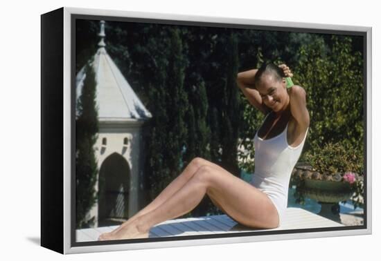 La Piscine 1968 Directed by Jacques Deray Romy Schneider-null-Framed Stretched Canvas