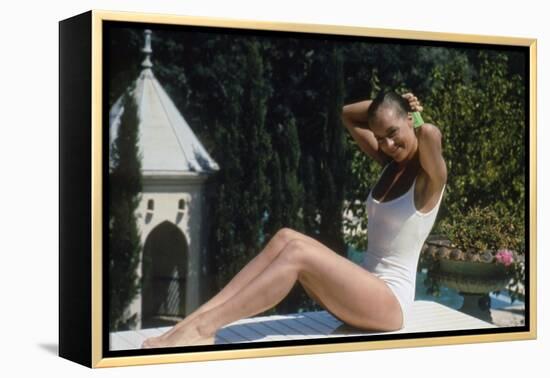 La Piscine 1968 Directed by Jacques Deray Romy Schneider-null-Framed Stretched Canvas