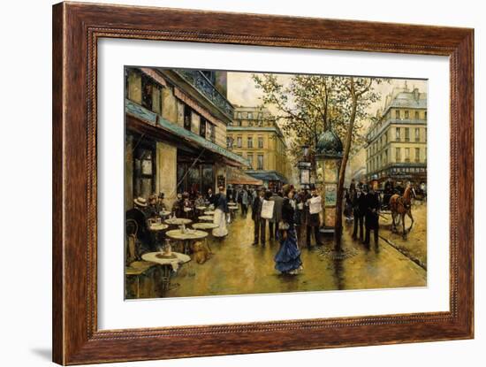 La Place De L'Opera, Paris-Ulpiano Checa Y Sanz-Framed Giclee Print