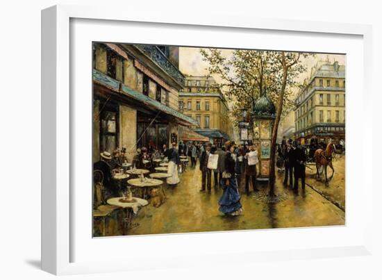 La Place De L'Opera, Paris-Ulpiano Checa Y Sanz-Framed Giclee Print