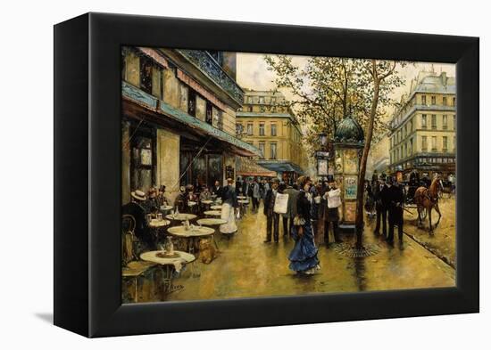 La Place De L'Opera, Paris-Ulpiano Checa Y Sanz-Framed Premier Image Canvas